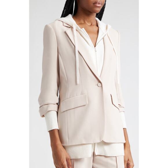 NWT $595 Cinq à Sept Khloe Blazer with Hooded Knit Bib Sz 2 - Picture 5 of 8